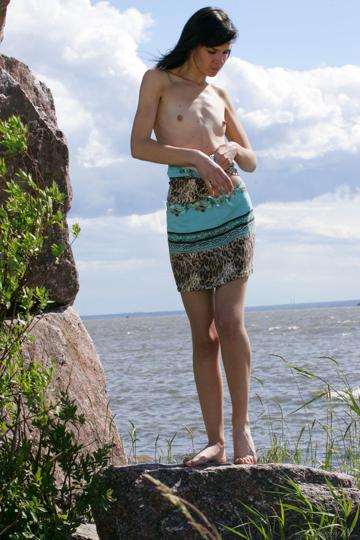 Anais in Stunning 18 set Girl on the rocks